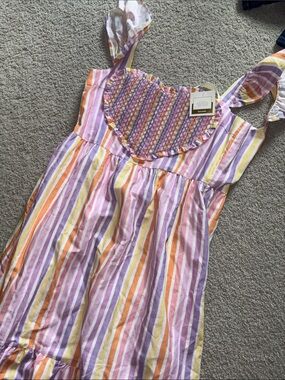 Dondolo heart sunny dress pastel stripe